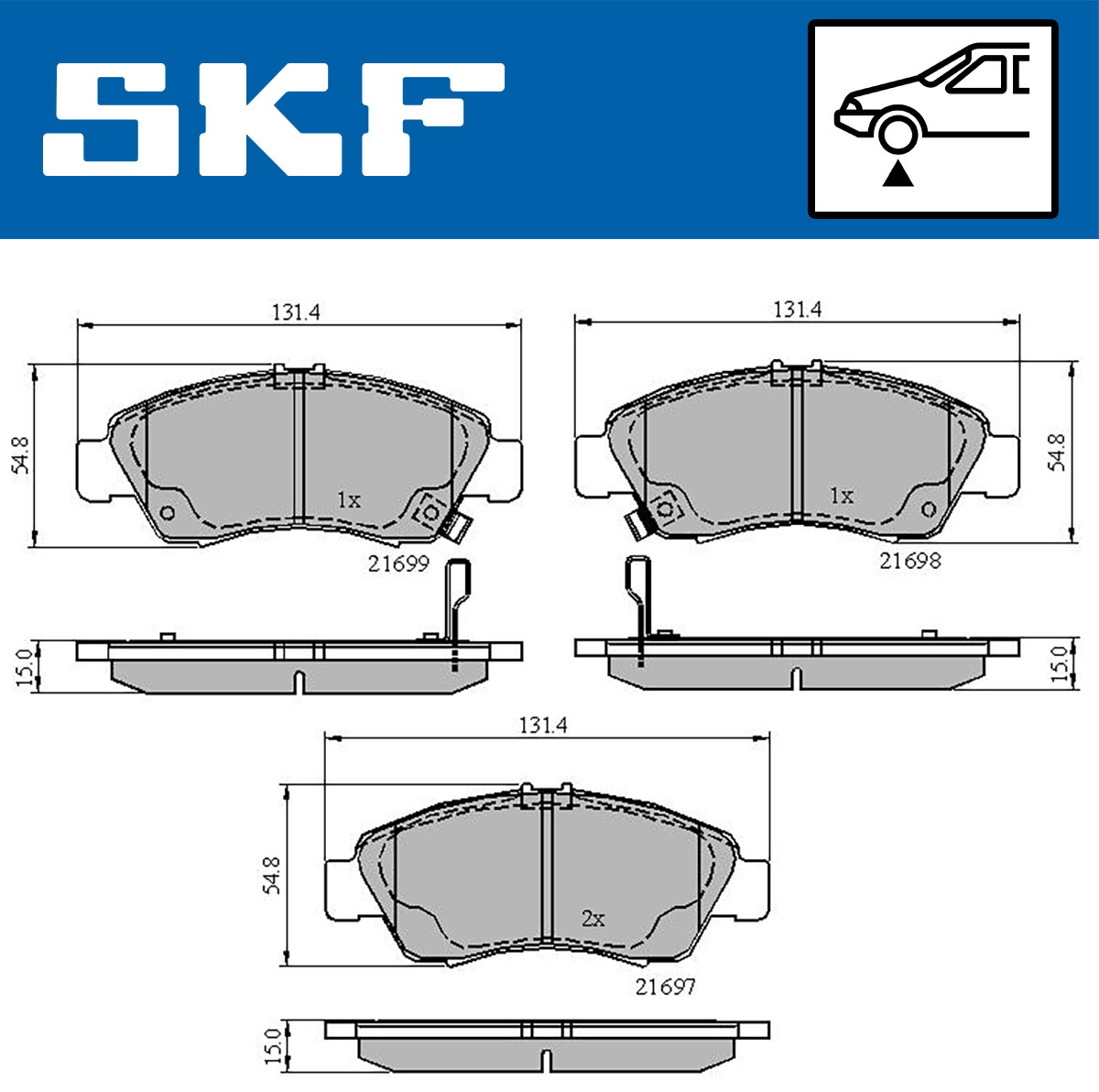 Set placute frana,frana disc VKBP 80521 A SKF